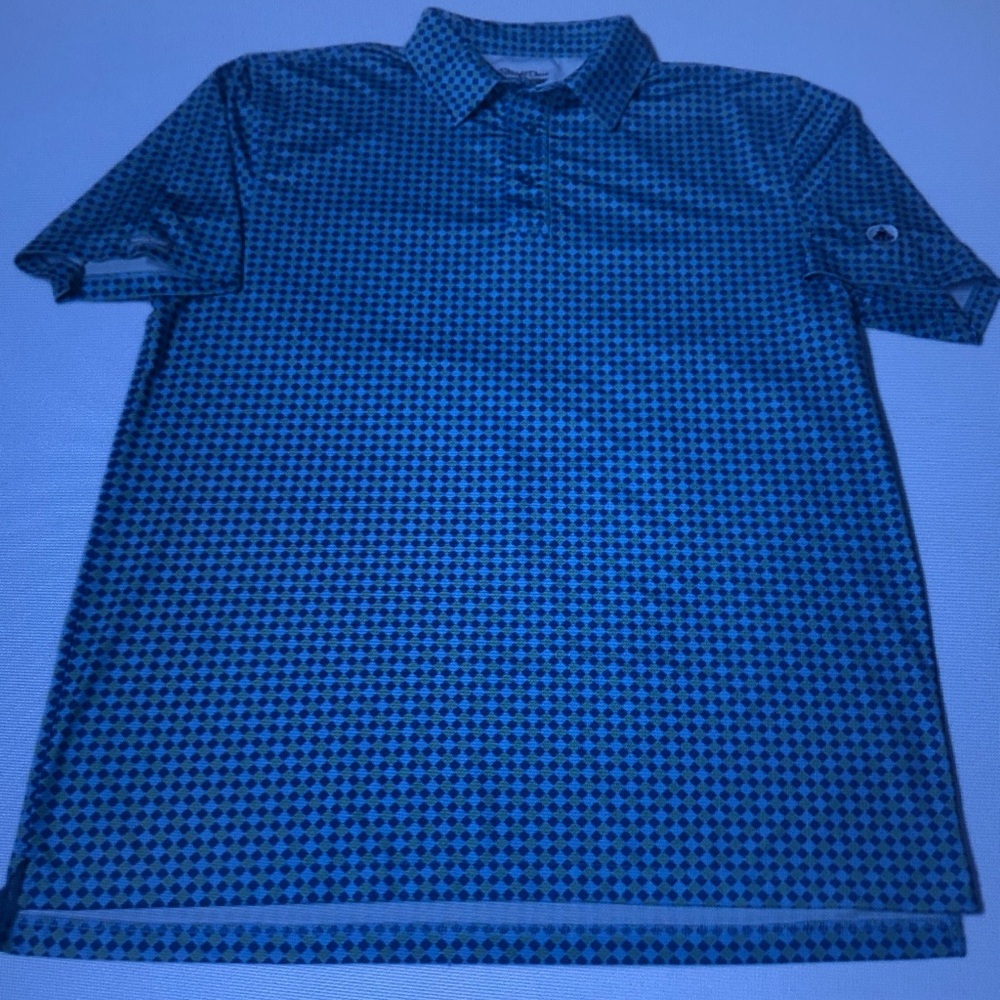 Men's Blue Geo Print Polo Shirt
